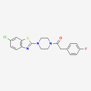molecular formula C19H17ClFN3OS B2517534 1-(4-(6-Chlorobenzo[d]thiazol-2-yl)piperazin-1-yl)-2-(4-fluorophenyl)ethanone CAS No. 941983-98-8