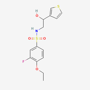 molecular formula C14H16FNO4S2 B2517544 4-ethoxy-3-fluoro-N-(2-hydroxy-2-(thiophen-3-yl)ethyl)benzenesulfonamide CAS No. 1251577-24-8