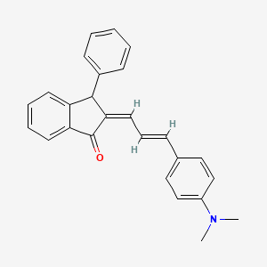 molecular formula C26H23NO B2517546 2-{3-[4-(Dimethylamino)phenyl]-2-propenylidene}-3-phenyl-1-indanone CAS No. 337921-75-2