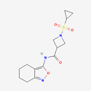 molecular formula C14H19N3O4S B2517558 1-(cyclopropylsulfonyl)-N-(4,5,6,7-tetrahydrobenzo[c]isoxazol-3-yl)azetidine-3-carboxamide CAS No. 1428371-14-5