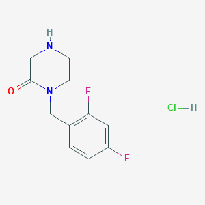 molecular formula C11H13ClF2N2O B2517560 1-[(2,4-Difluorophenyl)methyl]piperazin-2-one hydrochloride CAS No. 2305255-62-1