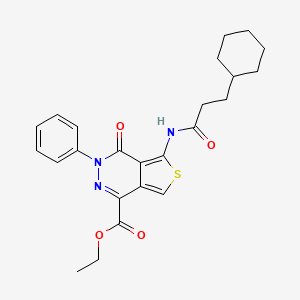 Ethyl 5-(3-cyclohexylpropanamido)-4-oxo-3-phenyl-3,4-dihydrothieno[3,4-d]pyridazine-1-carboxylate