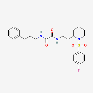 molecular formula C24H30FN3O4S B2517580 N1-(2-(1-((4-氟苯基)磺酰)哌啶-2-基)乙基)-N2-(3-苯基丙基)草酰胺 CAS No. 898415-16-2