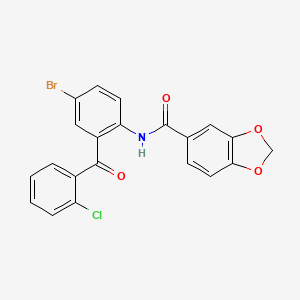 molecular formula C21H13BrClNO4 B2517581 N-(4-溴-2-(2-氯苯甲酰)苯基)苯并[d][1,3]二氧杂环-5-甲酰胺 CAS No. 921893-30-3