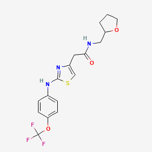 N-((tetrahydrofuran-2-yl)methyl)-2-(2-((4-(trifluoromethoxy)phenyl)amino)thiazol-4-yl)acetamide