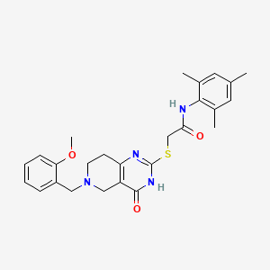 molecular formula C26H30N4O3S B2517592 N-mesityl-2-((6-(2-methoxybenzyl)-4-oxo-3,4,5,6,7,8-hexahydropyrido[4,3-d]pyrimidin-2-yl)thio)acetamide CAS No. 1111163-97-3