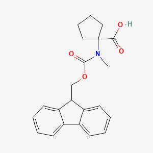 molecular formula C22H23NO4 B2517597 1-({[(9H-fluoren-9-yl)methoxy]carbonyl}(methyl)amino)cyclopentane-1-carboxylic acid CAS No. 1694050-88-8