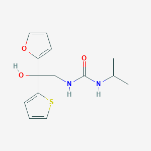 molecular formula C14H18N2O3S B2517606 1-(2-(呋喃-2-基)-2-羟基-2-(噻吩-2-基)乙基)-3-异丙基脲 CAS No. 2034264-82-7