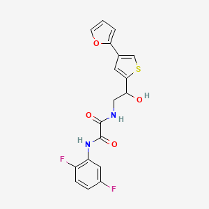 molecular formula C18H14F2N2O4S B2517607 N'-(2,5-Difluorophenyl)-N-[2-[4-(furan-2-yl)thiophen-2-yl]-2-hydroxyethyl]oxamide CAS No. 2319724-48-4