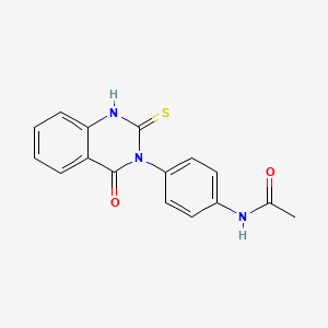 molecular formula C16H13N3O2S B2517621 N-[4-(4-氧代-2-硫代喹唑啉-3(4H)-基)苯基]乙酰胺 CAS No. 497060-21-6