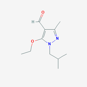 molecular formula C11H18N2O2 B2517626 5-乙氧基-1-异丁基-3-甲基-1H-吡唑-4-甲醛 CAS No. 956769-26-9