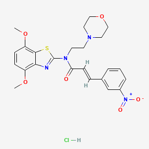 molecular formula C24H27ClN4O6S B2517632 (E)-N-(4,7-dimethoxybenzo[d]thiazol-2-yl)-N-(2-morpholinoethyl)-3-(3-nitrophenyl)acrylamide hydrochloride CAS No. 1217223-54-5