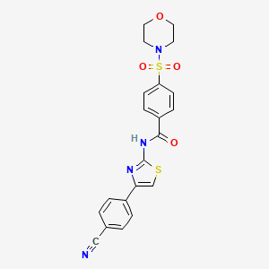 molecular formula C21H18N4O4S2 B2517637 N-(4-(4-cyanophenyl)thiazol-2-yl)-4-(morpholinosulfonyl)benzamide CAS No. 300568-28-9