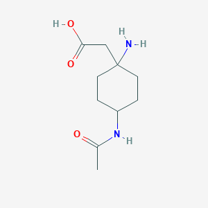 molecular formula C10H18N2O3 B2517638 [4-(Acetylamino)-1-aminocyclohexyl]acetic acid CAS No. 1674390-03-4