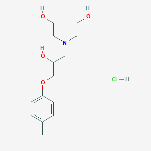 molecular formula C14H24ClNO4 B2517640 2,2'-((2-Hydroxy-3-(p-tolyloxy)propyl)azanediyl)diethanol hydrochloride CAS No. 296247-54-6