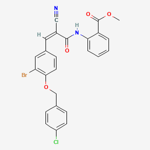 molecular formula C25H18BrClN2O4 B2517664 Methyl 2-[[(Z)-3-[3-bromo-4-[(4-chlorophenyl)methoxy]phenyl]-2-cyanoprop-2-enoyl]amino]benzoate CAS No. 380476-95-9