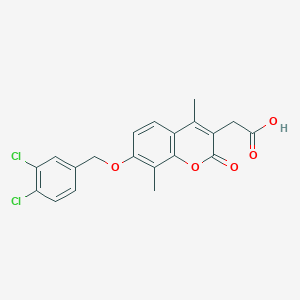 2-[7-[(3,4-Dichlorophenyl)methoxy]-4,8-dimethyl-2-oxochromen-3-yl]acetic acid