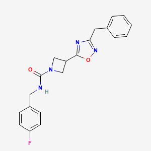 molecular formula C20H19FN4O2 B2517669 3-(3-benzyl-1,2,4-oxadiazol-5-yl)-N-(4-fluorobenzyl)azetidine-1-carboxamide CAS No. 1351659-52-3