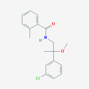 molecular formula C18H20ClNO2 B2517674 N-(2-(3-chlorophenyl)-2-methoxypropyl)-2-methylbenzamide CAS No. 1788677-41-7