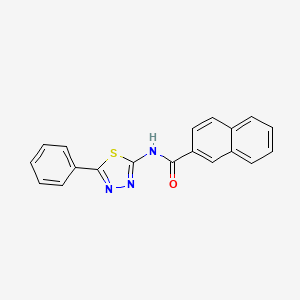 molecular formula C19H13N3OS B2517677 N-(5-phenyl-1,3,4-thiadiazol-2-yl)naphthalene-2-carboxamide CAS No. 391862-37-6