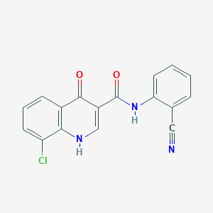 molecular formula C17H10ClN3O2 B2517685 8-氯-N-(2-氰基苯基)-4-羟基喹啉-3-甲酰胺 CAS No. 951998-30-4