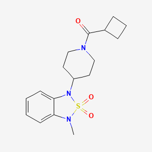 molecular formula C17H23N3O3S B2517691 cyclobutyl(4-(3-methyl-2,2-dioxidobenzo[c][1,2,5]thiadiazol-1(3H)-yl)piperidin-1-yl)methanone CAS No. 2034372-67-1