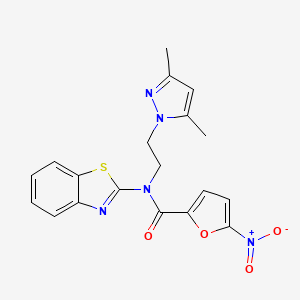 N-(benzo[d]thiazol-2-yl)-N-(2-(3,5-dimethyl-1H-pyrazol-1-yl)ethyl)-5-nitrofuran-2-carboxamide