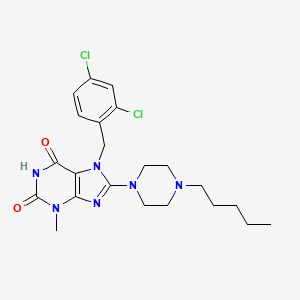 7-[(2,4-Dichlorophenyl)methyl]-3-methyl-8-(4-pentylpiperazinyl)-1,3,7-trihydro purine-2,6-dione