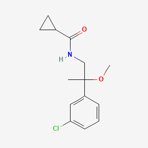 molecular formula C14H18ClNO2 B2517701 N-(2-(3-chlorophenyl)-2-methoxypropyl)cyclopropanecarboxamide CAS No. 1788784-20-2