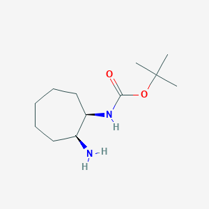 molecular formula C12H24N2O2 B2517709 叔丁基 N-[(1R,2S)-2-氨基环庚基]氨基甲酸酯 CAS No. 1903835-85-7