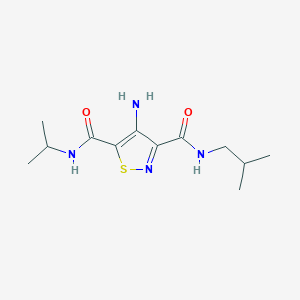 molecular formula C12H20N4O2S B2517714 4-amino-N~3~-isobutyl-N~5~-isopropylisothiazole-3,5-dicarboxamide CAS No. 1326819-38-8