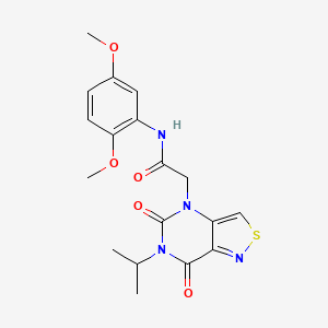 molecular formula C18H20N4O5S B2517719 N-(2,5-dimethoxyphenyl)-2-(6-isopropyl-5,7-dioxo-6,7-dihydroisothiazolo[4,3-d]pyrimidin-4(5H)-yl)acetamide CAS No. 1251620-15-1