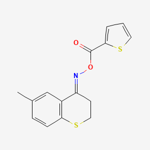 molecular formula C15H13NO2S2 B2517723 6-Methyl-4-{[(2-thienylcarbonyl)oxy]imino}thiochromane CAS No. 383145-39-9