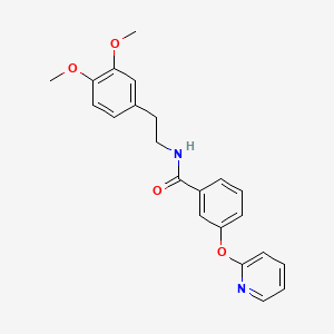 molecular formula C22H22N2O4 B2517728 N-(3,4-dimethoxyphenethyl)-3-(pyridin-2-yloxy)benzamide CAS No. 1797084-05-9
