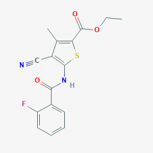 molecular formula C16H13FN2O3S B251773 Ethyl 4-cyano-5-[(2-fluorobenzoyl)amino]-3-methylthiophene-2-carboxylate 