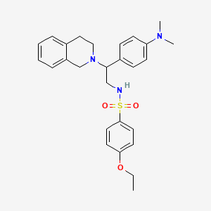 molecular formula C27H33N3O3S B2517731 N-(2-(3,4-dihydroisoquinolin-2(1H)-yl)-2-(4-(dimethylamino)phenyl)ethyl)-4-ethoxybenzenesulfonamide CAS No. 932363-76-3