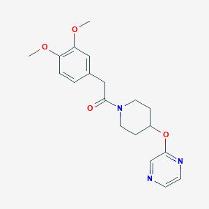 molecular formula C19H23N3O4 B2517739 2-(3,4-Dimethoxyphenyl)-1-(4-(pyrazin-2-yloxy)piperidin-1-yl)ethanone CAS No. 1421504-30-4