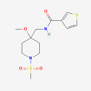 molecular formula C13H20N2O4S2 B2517745 N-[(1-methanesulfonyl-4-methoxypiperidin-4-yl)methyl]thiophene-3-carboxamide CAS No. 2415490-61-6