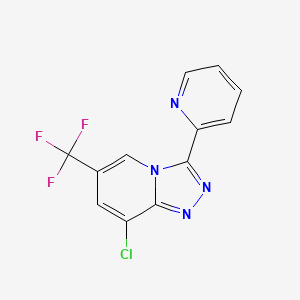 molecular formula C12H6ClF3N4 B2517750 8-氯-3-(2-吡啶基)-6-(三氟甲基)[1,2,4]三唑并[4,3-a]吡啶 CAS No. 339099-44-4
