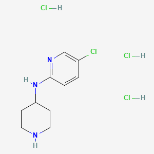molecular formula C10H17Cl4N3 B2517751 5-Chloro-N-(piperidin-4-yl)pyridin-2-amine trihydrochloride CAS No. 1779125-69-7