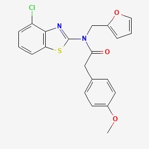 molecular formula C21H17ClN2O3S B2517752 N-(4-chlorobenzo[d]thiazol-2-yl)-N-(furan-2-ylmethyl)-2-(4-methoxyphenyl)acetamide CAS No. 922478-44-2