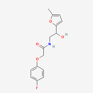 molecular formula C15H16FNO4 B2517753 2-(4-氟苯氧基)-N-(2-羟基-2-(5-甲基呋喃-2-基)乙基)乙酰胺 CAS No. 1226434-80-5