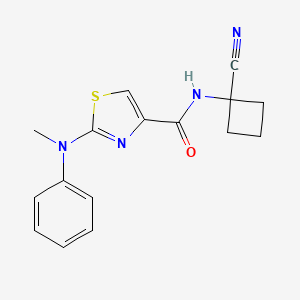 molecular formula C16H16N4OS B2517755 N-(1-Cyanocyclobutyl)-2-(N-methylanilino)-1,3-thiazole-4-carboxamide CAS No. 2418726-05-1