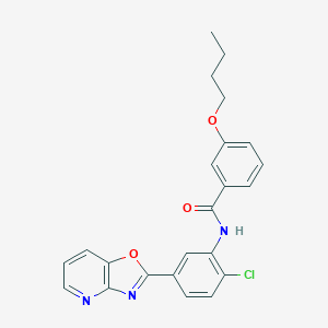 molecular formula C23H20ClN3O3 B251776 3-butoxy-N-(2-chloro-5-[1,3]oxazolo[4,5-b]pyridin-2-ylphenyl)benzamide 