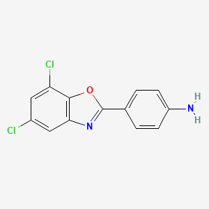 molecular formula C13H8Cl2N2O B2517760 4-(5,7-Dichloro-1,3-benzoxazol-2-yl)aniline CAS No. 293738-23-5