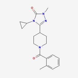 molecular formula C19H24N4O2 B2517761 4-cyclopropyl-1-methyl-3-(1-(2-methylbenzoyl)piperidin-4-yl)-1H-1,2,4-triazol-5(4H)-one CAS No. 1797737-37-1