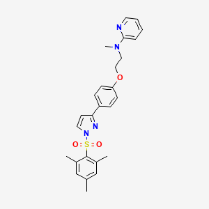 molecular formula C26H28N4O3S B2517763 N-(2-{4-[1-(mesitylsulfonyl)-1H-pyrazol-3-yl]phenoxy}ethyl)-N-methyl-2-pyridinamine CAS No. 477713-86-3