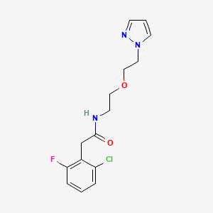 molecular formula C15H17ClFN3O2 B2517765 N-(2-(2-(1H-pyrazol-1-yl)ethoxy)ethyl)-2-(2-chloro-6-fluorophenyl)acetamide CAS No. 2034223-99-7