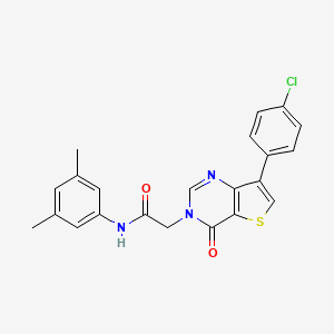 molecular formula C22H18ClN3O2S B2517766 2-[7-(4-chlorophenyl)-4-oxothieno[3,2-d]pyrimidin-3(4H)-yl]-N-(3,5-dimethylphenyl)acetamide CAS No. 1105223-01-5