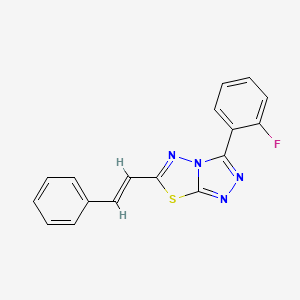 molecular formula C17H11FN4S B2517767 3-(2-氟苯基)-6-[(E)-2-苯乙烯基]-[1,2,4]三唑并[3,4-b][1,3,4]噻二唑 CAS No. 874464-01-4
